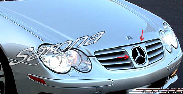 Custom Mercedes SL  Convertible Grill (2003 - 2008) - $149.00 (Manufacturer Sarona, Part #MB-008-GR)